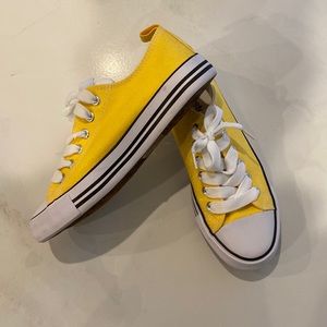 Bright Yellow Converse Style Sneakers